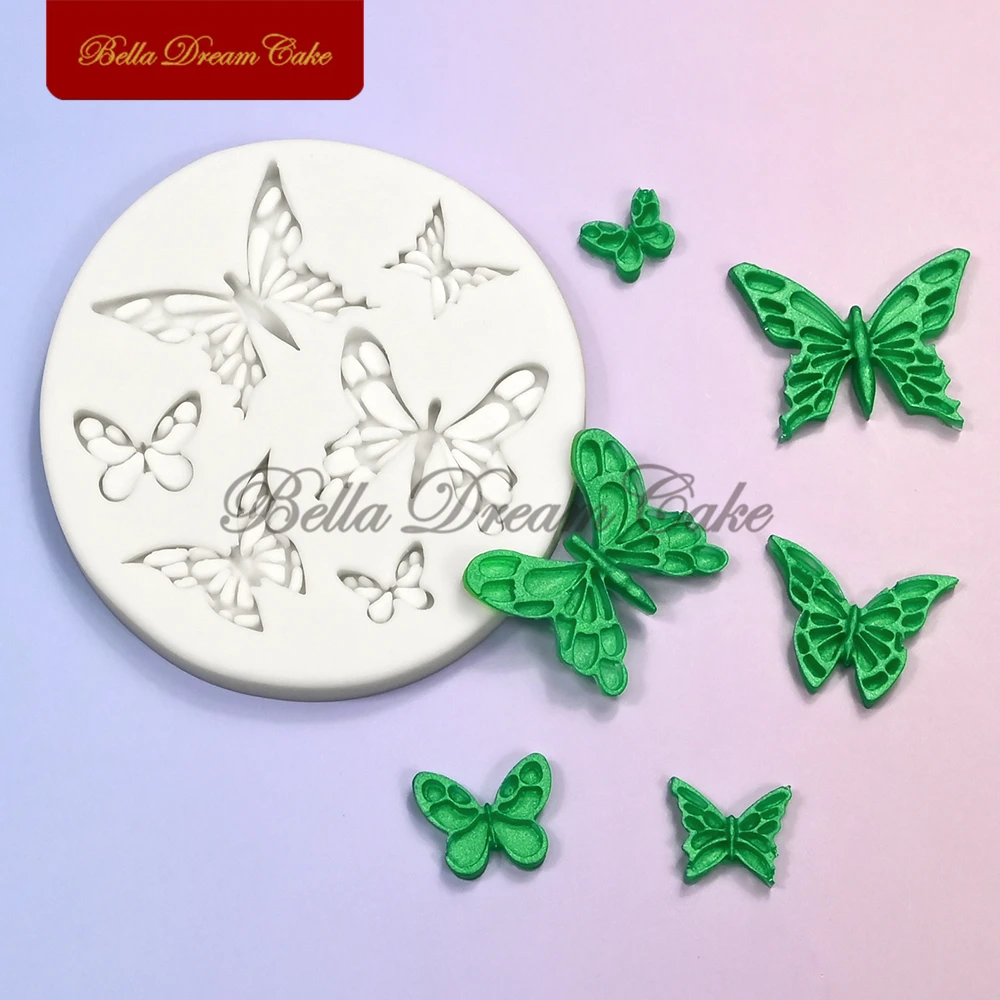 Mini Butterflies Design Silicone Mould 3D Fondant Cupcake Chocolate Mold DIY Clay Molds Cake Decorating Tools Kitchen Bakeware