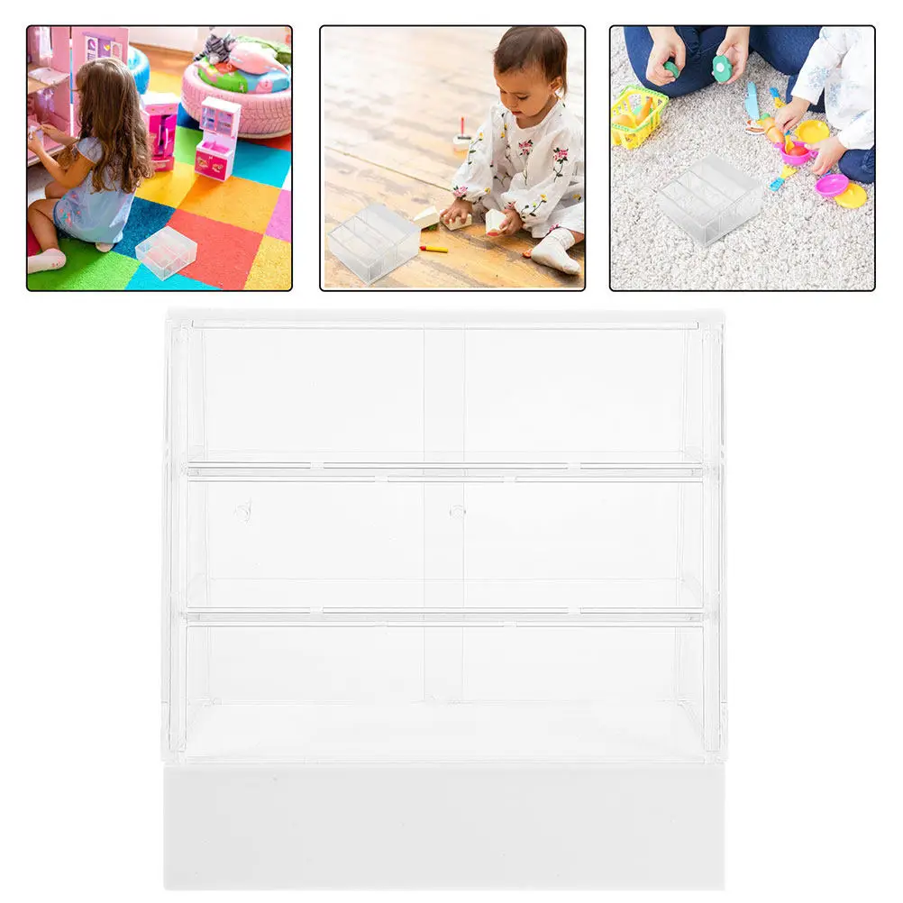 

2Pcs Miniature Cake Dessert Cabinet for Mini House Decor Simulation Bakery Display Cabinet Dollhouse Kitchen Scene Accessory