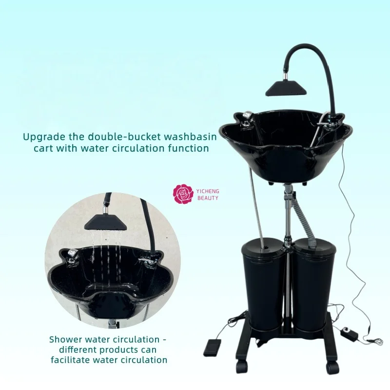 Yicheng Wholesale Plastic Shampoo Unit with 2 Buckets and Drain Hoses Traditional Design for Salon Use with Cheap Price