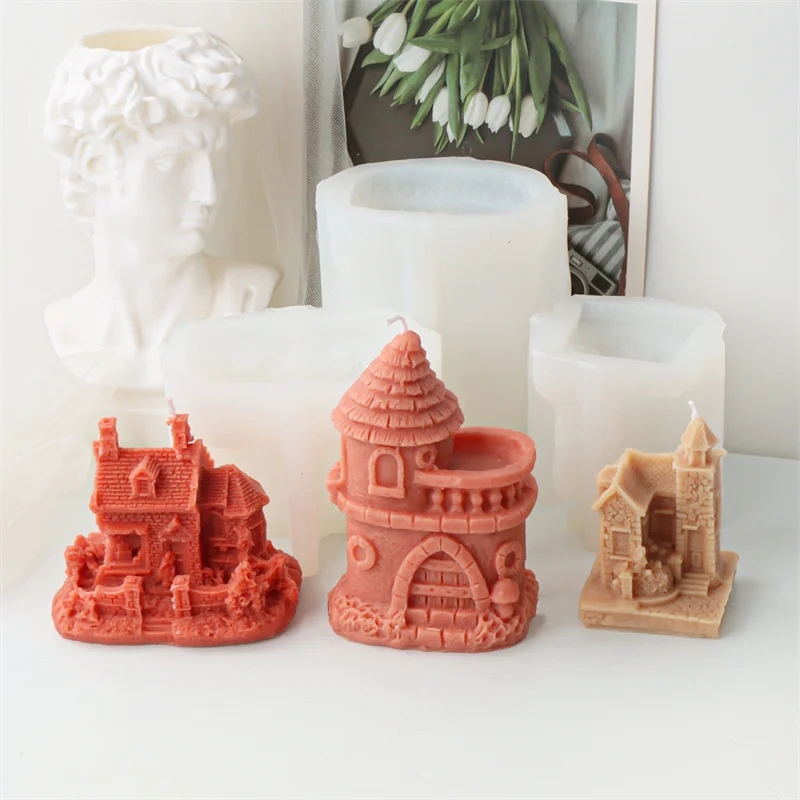 Silicone House Mold Love Dwelling Home Scented Candle Mold Miniature Little Cabin Building Art Plster Resin Art Craft Mould