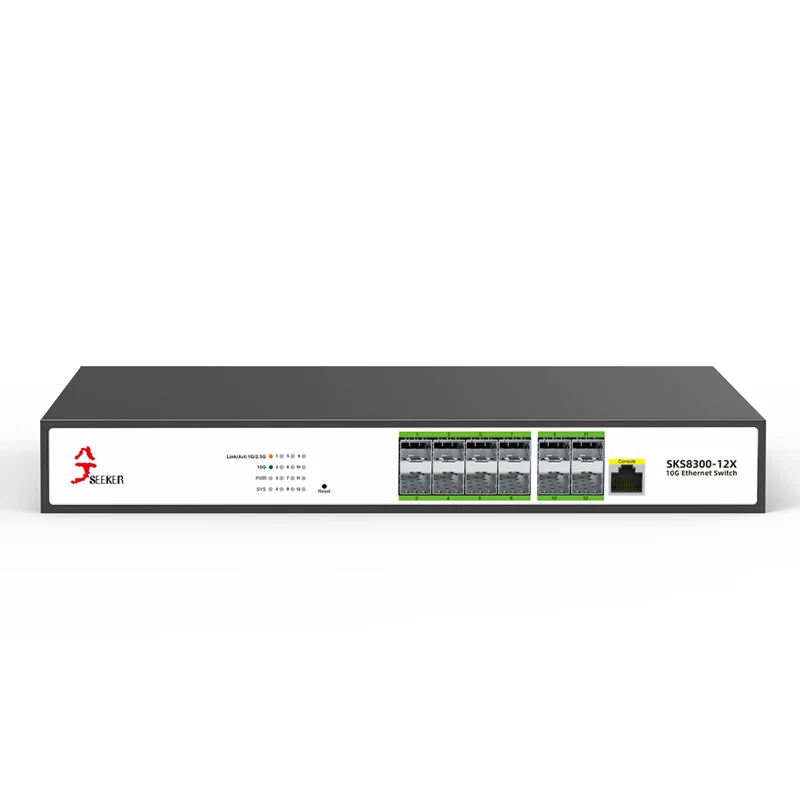 XikeStor 12 Port 10G SFP+ L3 Managed Switch Fan Cooler Web/CLI Management Port Aggregation VLAN Division DHCP Dynamic Routing