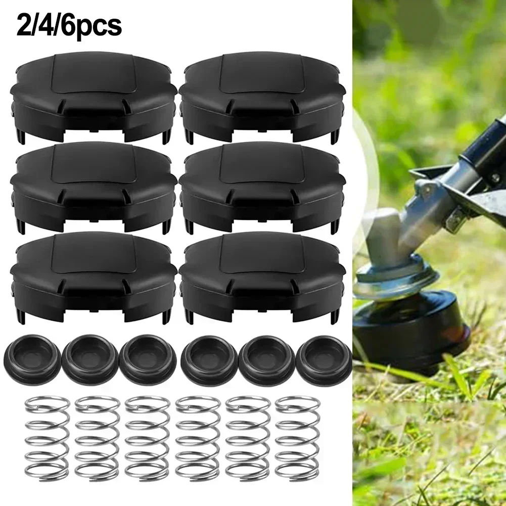 2/4/6PCS Trimmer Head Spool Cover Spring Kit For Speed Feed Cover Replacement String Trimmer Garden Power Tool Parts