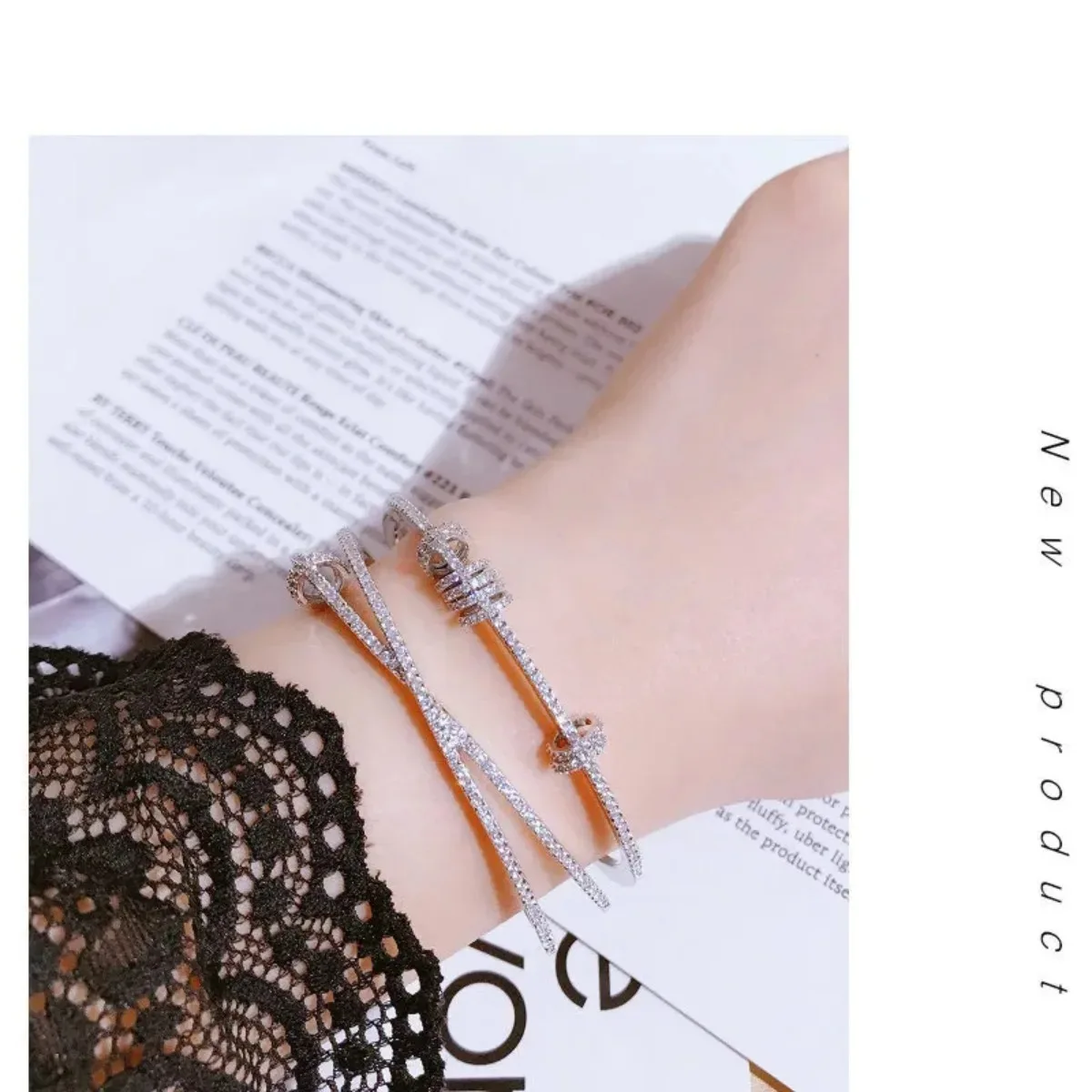 1Pc2026 Women's Open-Ended Fortune-Treasure Copper Bracelet, High-End Luxury Fashion Series, Jewelry for Weddings and Banquets