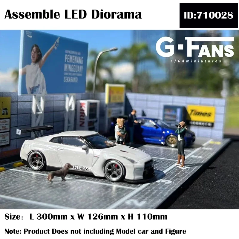 G-Fans  Assemble LED Diorama Model Car Display Station-710028 1:64