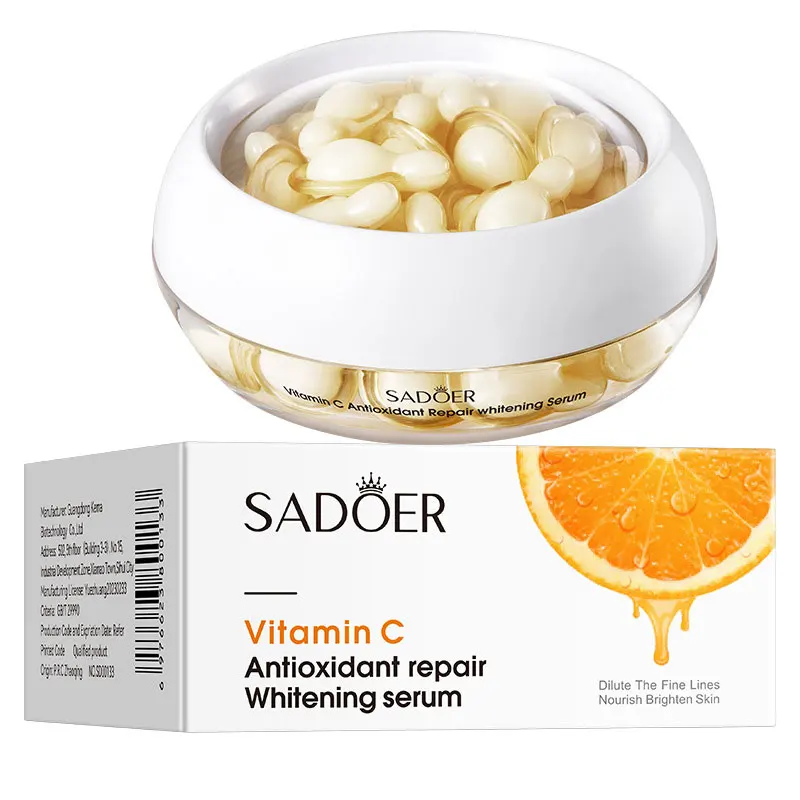 30 pçs sadoer vitamina c rosto soro cápsula hidratante facial endurecimento essência facial beleza rosto produtos de cuidados com a pele