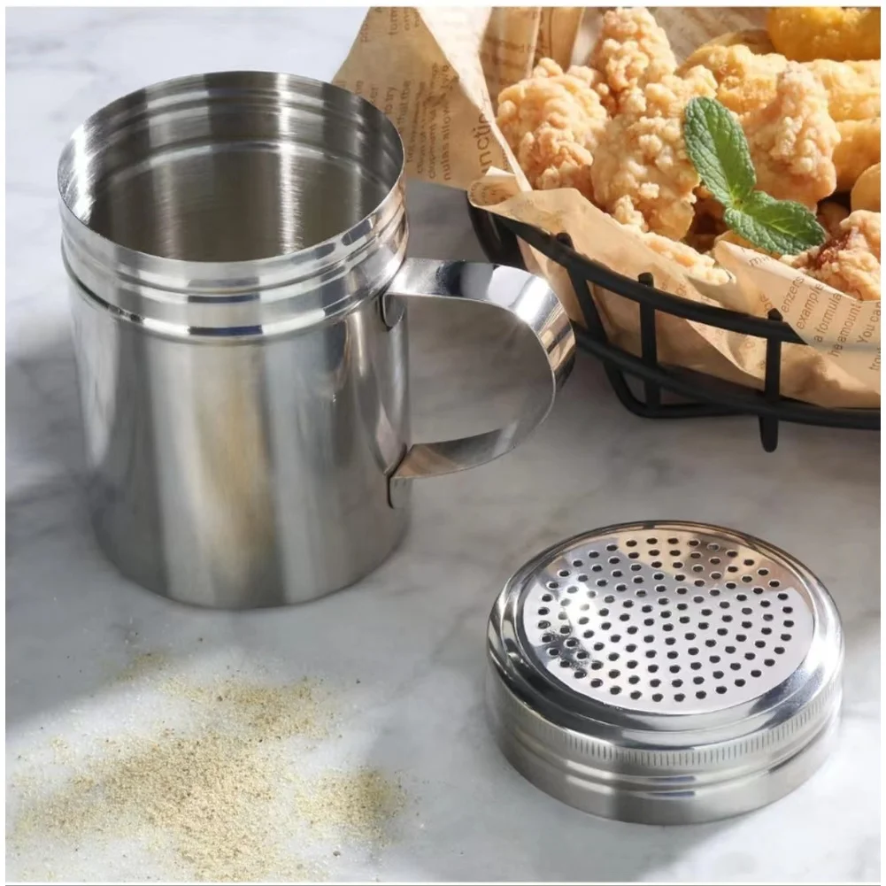 304 Stainless Steel 10oz Seasoning Jar with 127 Holes Screw Cap Lid Matte Finish Dishwasher Safe Kitchen Accessory