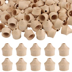 20 sztuk/zestaw niedokończone naturalne drewno Craft kapelusz ręczny drewniany zabawki lalki rzemiosło farba DIY Stain Kid's Party ślubny wystrój domu