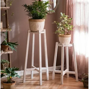 Living Room Solid Wood Plant Stand Floor To Ceiling Stand For Flowers Balcony Decor Shelves Stable Load-bearing Indoor Garden