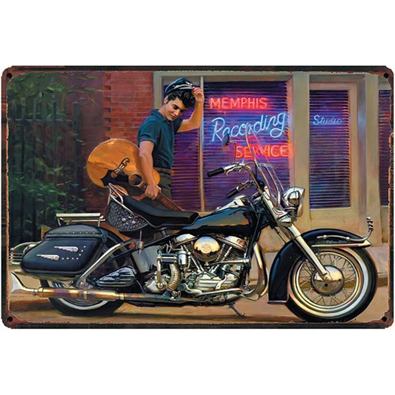 American Route 66 Metal Tin Sign Retro Motorcycle Poster Bar Club Wall Decoration Plaque Home Aesthetic Decor Garage Iron Plate