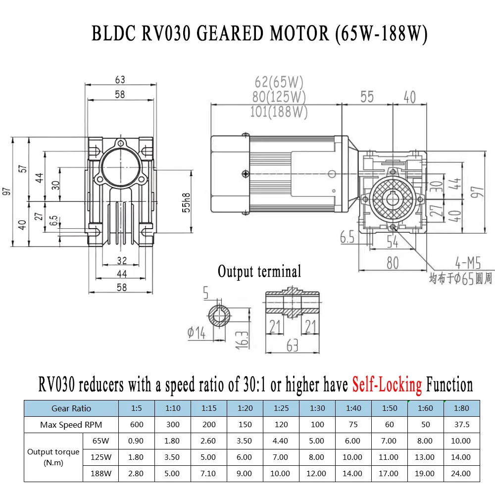 محرك تروس عالي السرعة بدون فرش عزم دوران عالي كهربائي RV030 مخفض تروس الدودة 57BLDC تيار مستمر 24 فولت/التيار المتناوب 220 فولت 3000 دورة في الدقيقة مع مجموعة التحكم #3