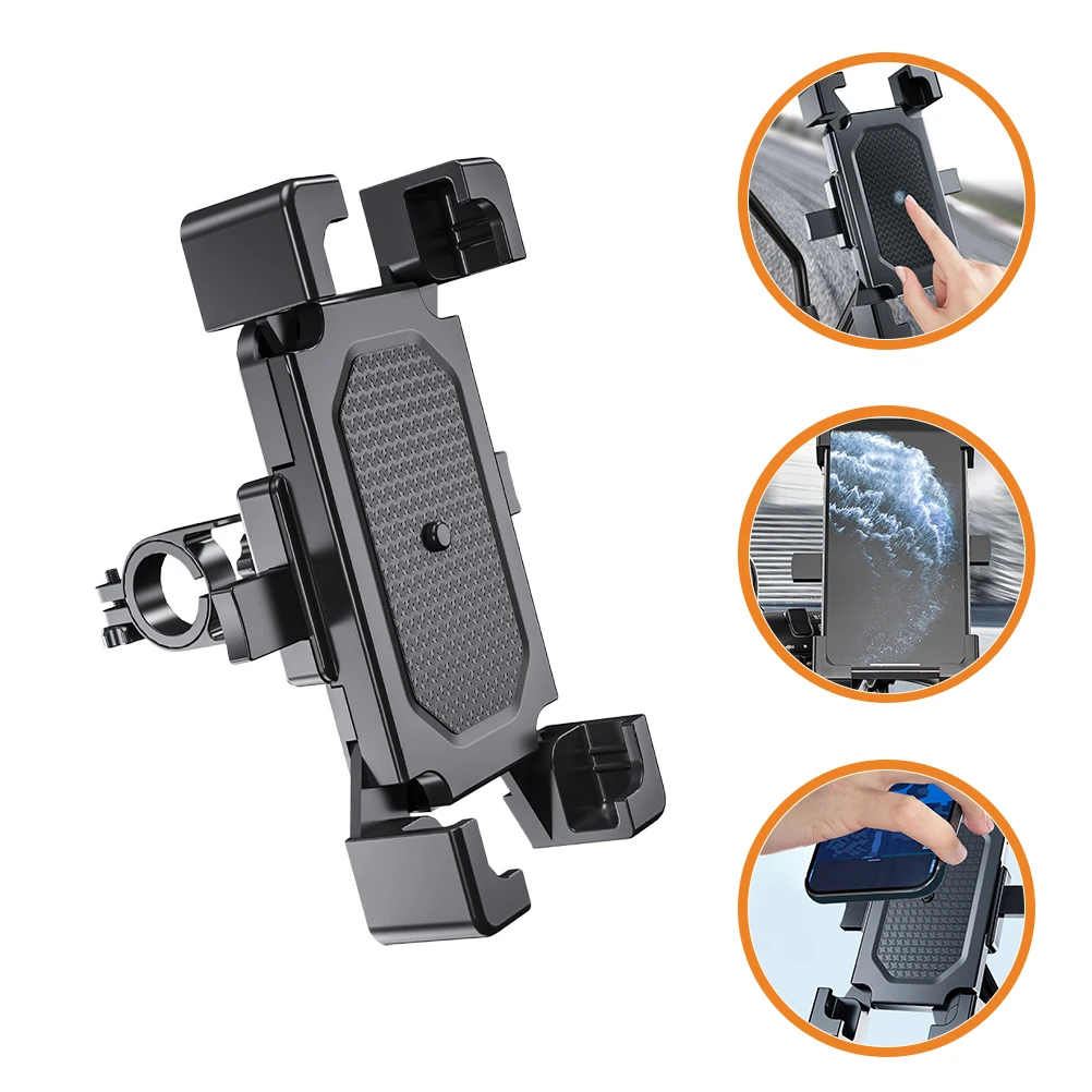 

Bike Motorcycle Mount Scooter Atv Handlebar Universal Cell Mount Stand Secure Locking Design For Cycling Travel, Phone Holder