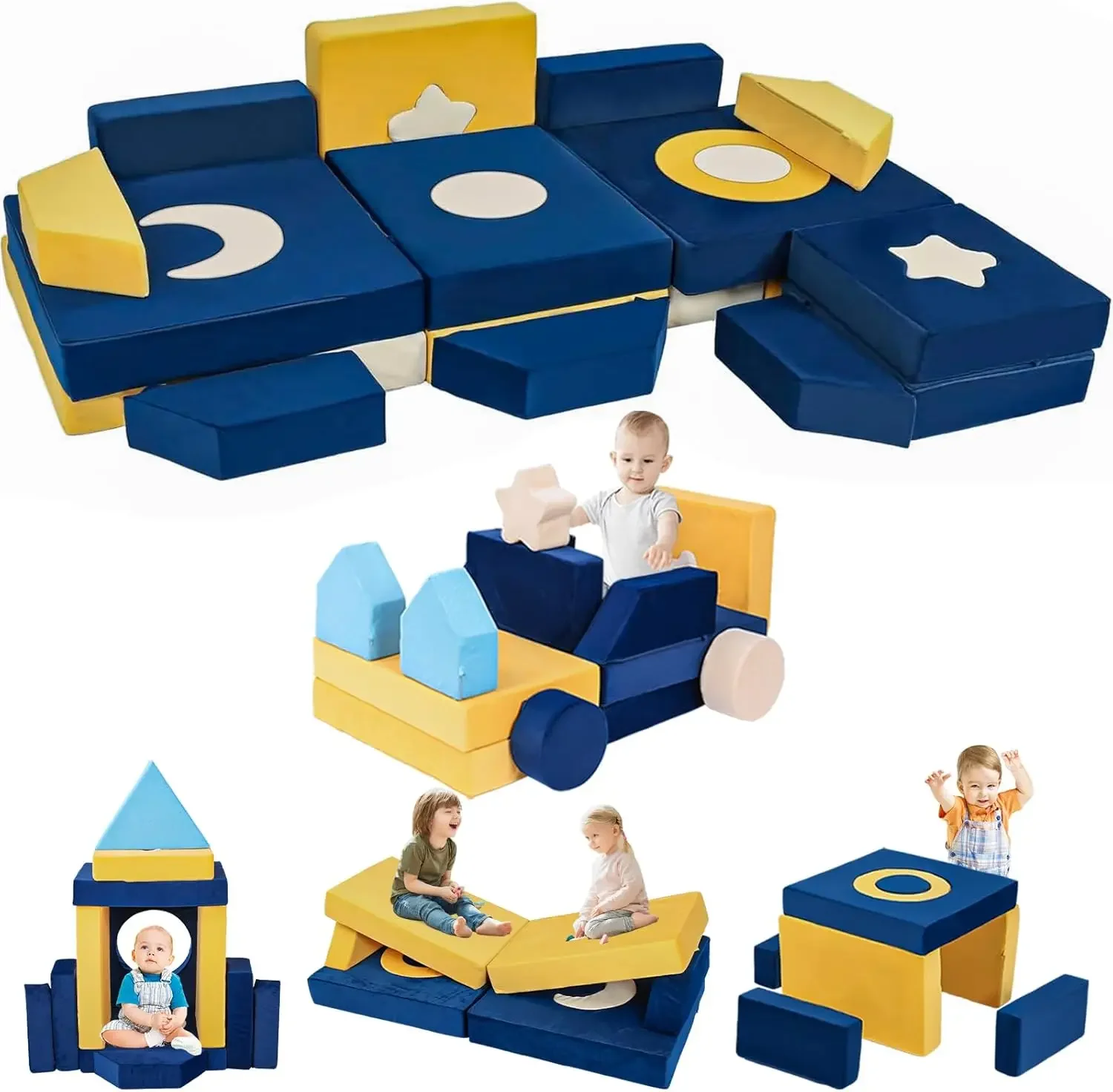 Modular Kids Play  - Universe Theme Toddler Building Fort, Sofa Foam Play Set, Multifunctional Kids Sofa