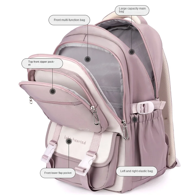 Mochila escolar a la moda para chicas, mochilas escolares para adolescentes, mochila para ordenador portátil, mochila de viaje informal, bolsa para libros, mochila escolar para niños impermeable - Image 5