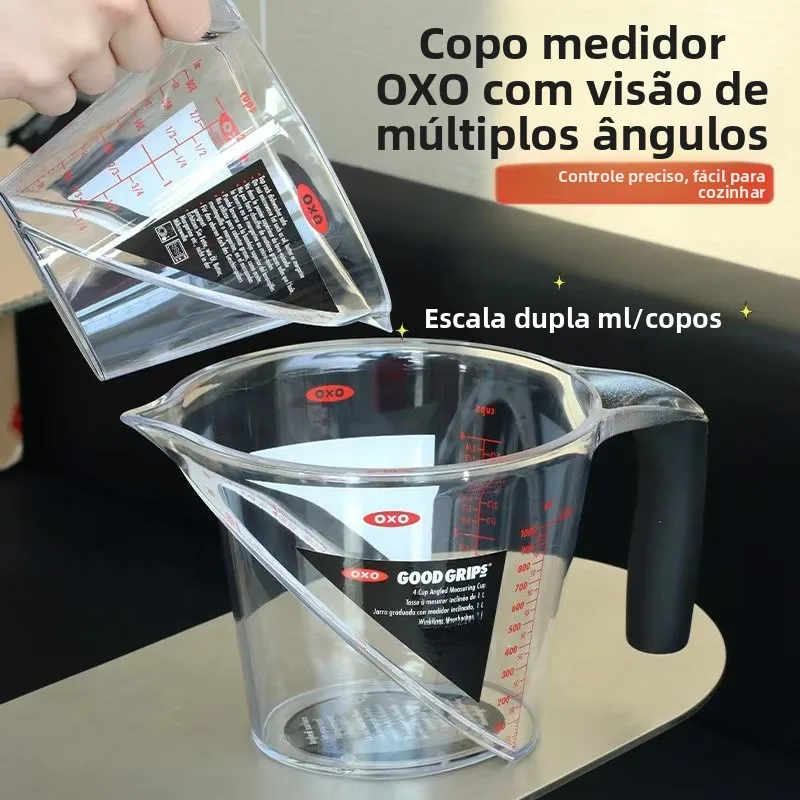 Copo Medidor de Plástico OXO com Escala para Ferramentas de Cozinha, Uso Doméstico, Medição em Mililitros, Equipamento DIY pa...