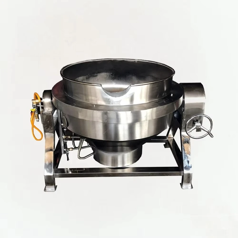 Hot Sale 100 Liter Milk Boiler Milk Steam Boiler Double Wall Milk Boiling Pot Gas Heating Jacket Kettle Oil Jacketed Cooking Pot
