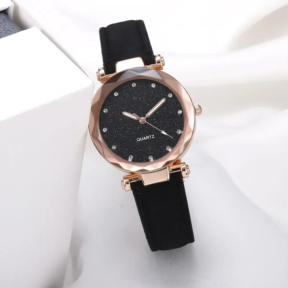 Vrouwen Roze Quartz Horloge Vrouw Casual Mode Star Sky Strass Dames Horloges Polshorloge Romantisch Kerstcadeau Relogios