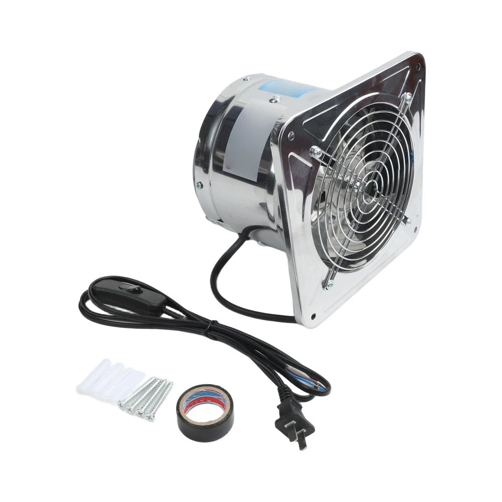 Stainless Steel Wall for exhaust Fan for Kitchen Bathroom Ventilation System with Automatic Opening Closing Damper 600m3/h