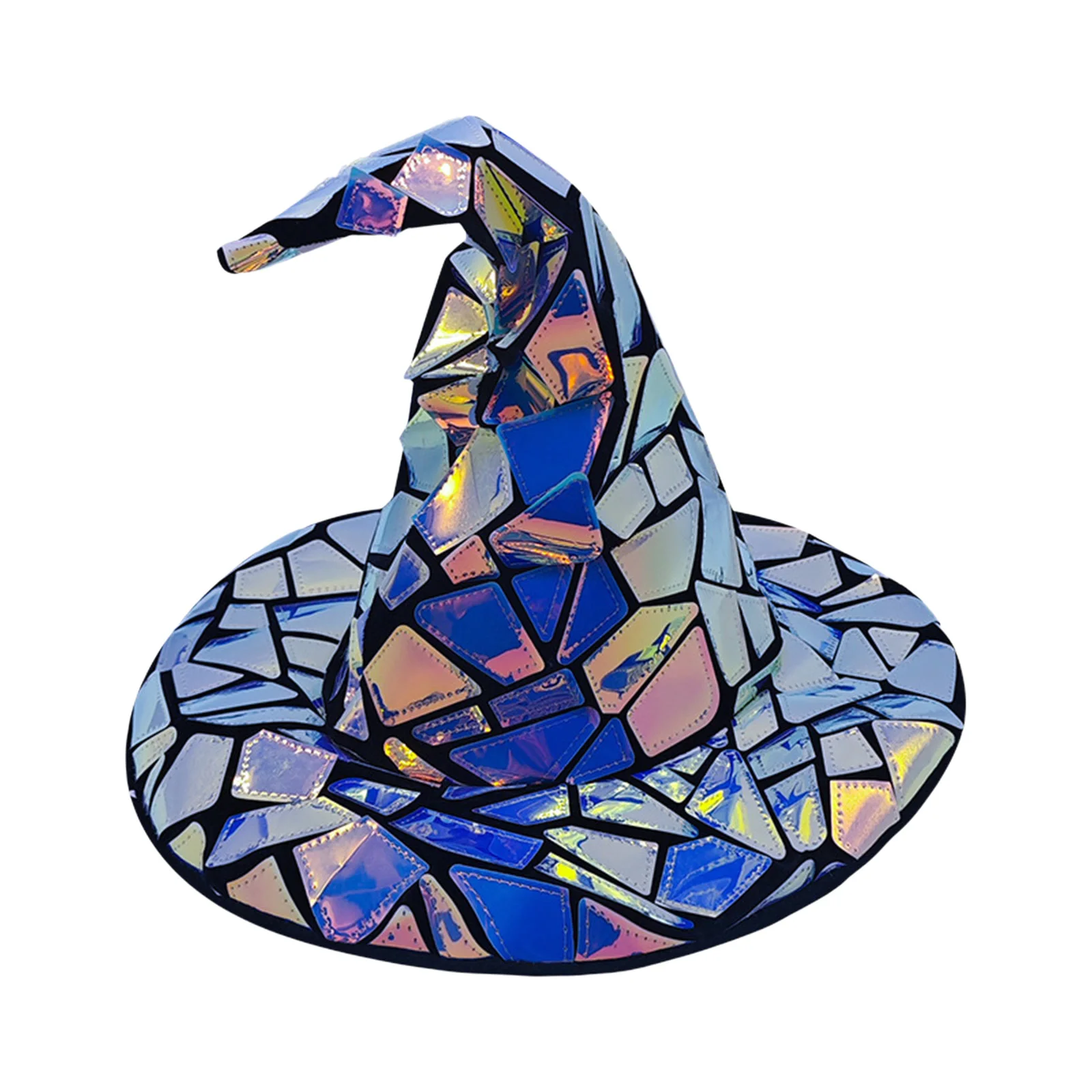 Halloween Costume Cosplay Witch Hat Masquerade Party Hat Colorful Cyber Punk Lasers Headwear Unisex Festival Carnival Wizard Hat