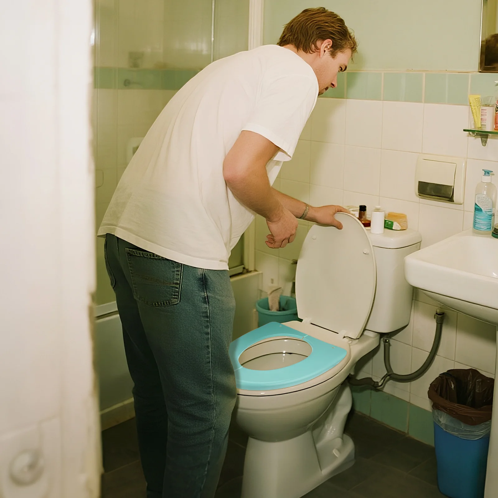 غطاء تدريب المرحاض المحمول القابل للطي للأطفال الصغار غطاء مقعد التدريب على المرحاض للكبار من البلاستيك البولي بروبيلين للاستخدام المنزلي أثناء السفر