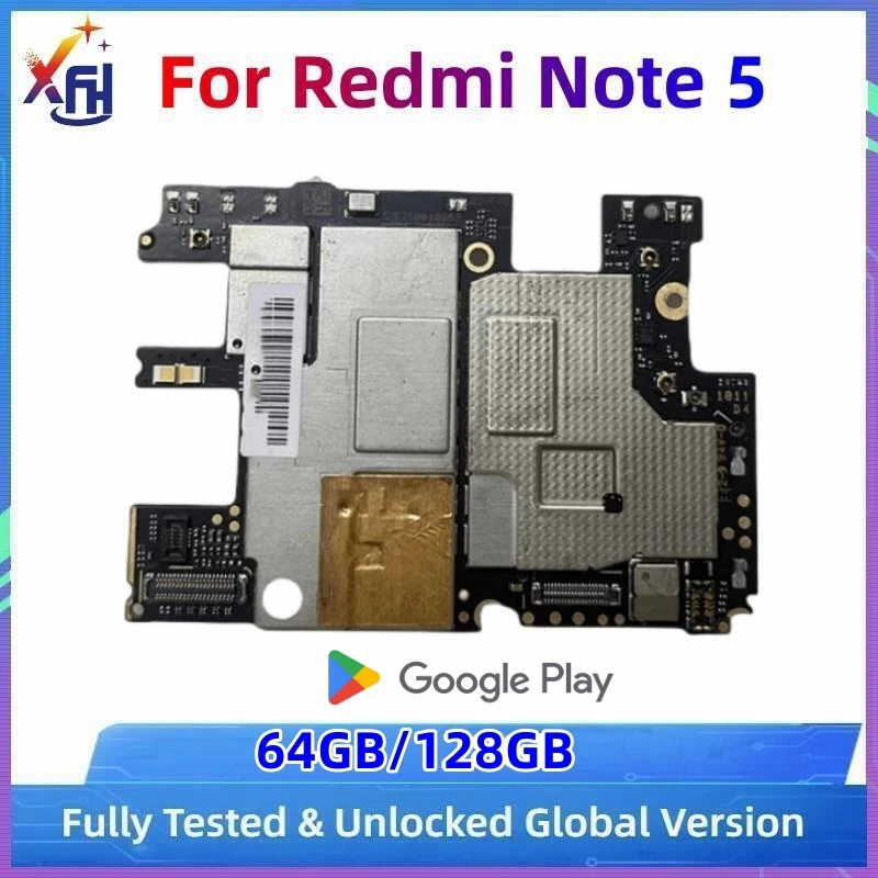 

Mainboard for Xiaomi Redmi Note 5, Original Unlocked Motherboard, Global Firmware, Electronic Main PCB Board, 64GB, 128GB ROM