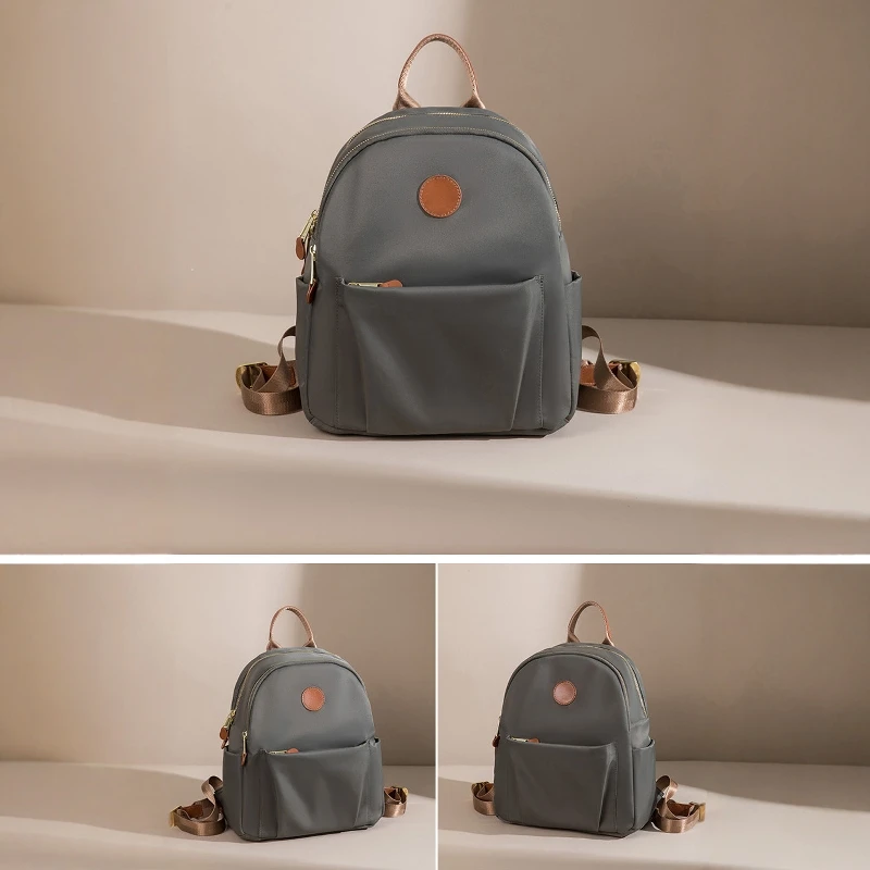 Small Backpacks Girl's Shoulder Bags Cute Design Lightweight School Bag Korean Popular Casual Stylish Dirt Resistant Rock Gray