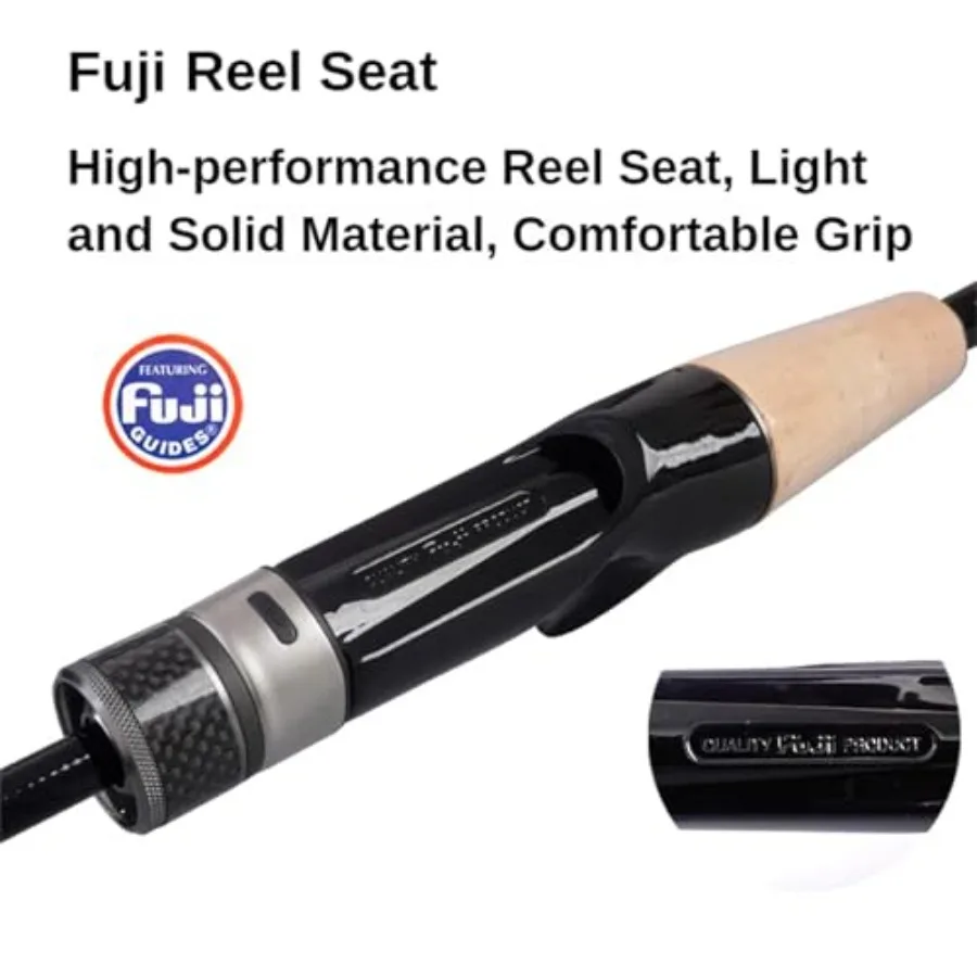 صنارة صيد تلسكوبية خفيفة أو قضيب من ألياف الكربون خفيف الوزن للغزل مع حلقات ألكونيت فوجي وبكرة البحر