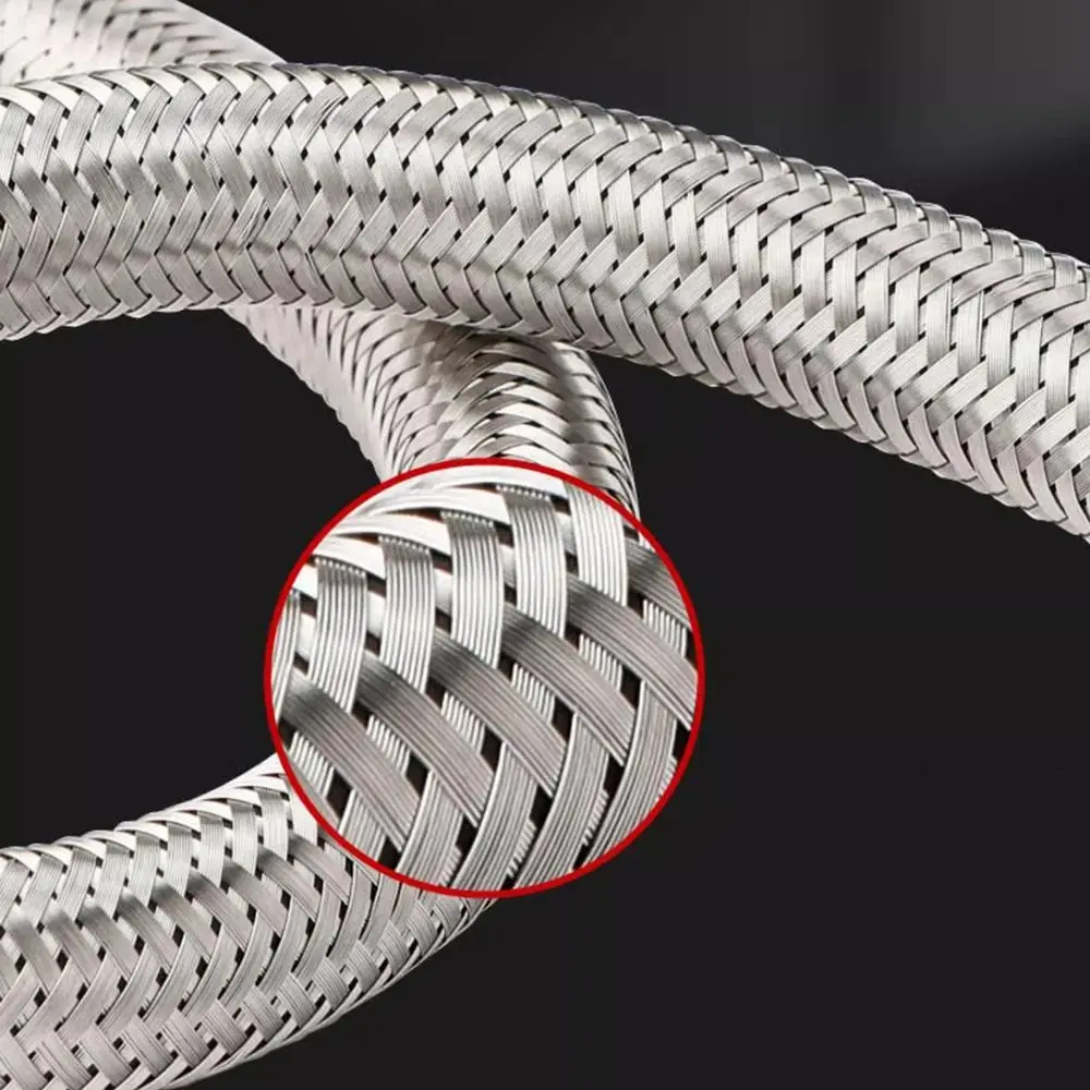 20-200CM Length Flexible Shower Hose Internal Threaded Stainless Steel Braided Hose External Threaded Adjustable Length