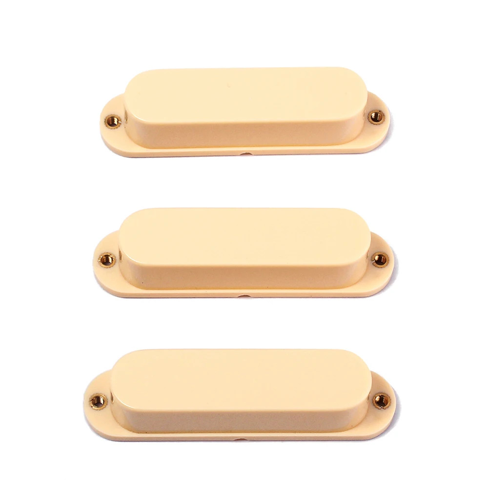 

3 Pcs Sealed Plastic Lid Cream Guitar Pickup Covers Copper Eyes Nonporous Replacement Single Coil