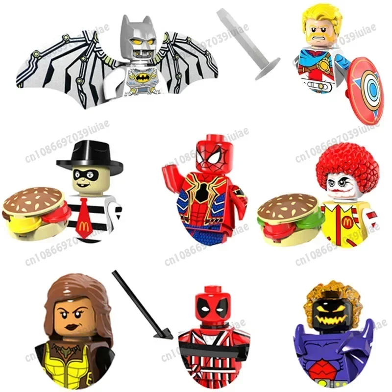 PG8084 PG346 PG348 PG350 PG351 PG353 Super Hero Batman Clown Bricks Cartoon Character building block Boy Birthday Present