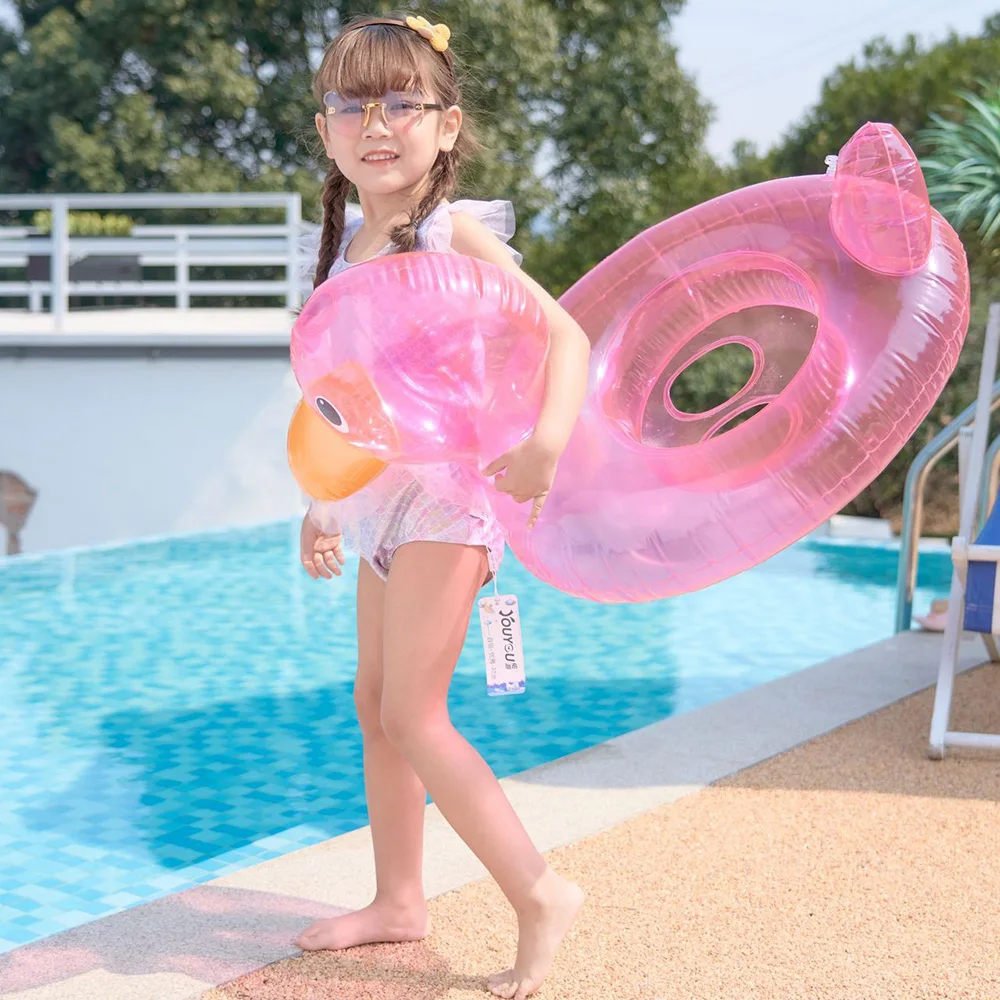 Trẻ Em Trong Suốt Vịt Bơi Vòng Trẻ Sơ Sinh Sát Nách Vòng Vịt Ghế Vòng Bơi Huấn Luyện Nổi Bể Bơi Phao Bơi Đi Biển Đảng Đồ Chơi