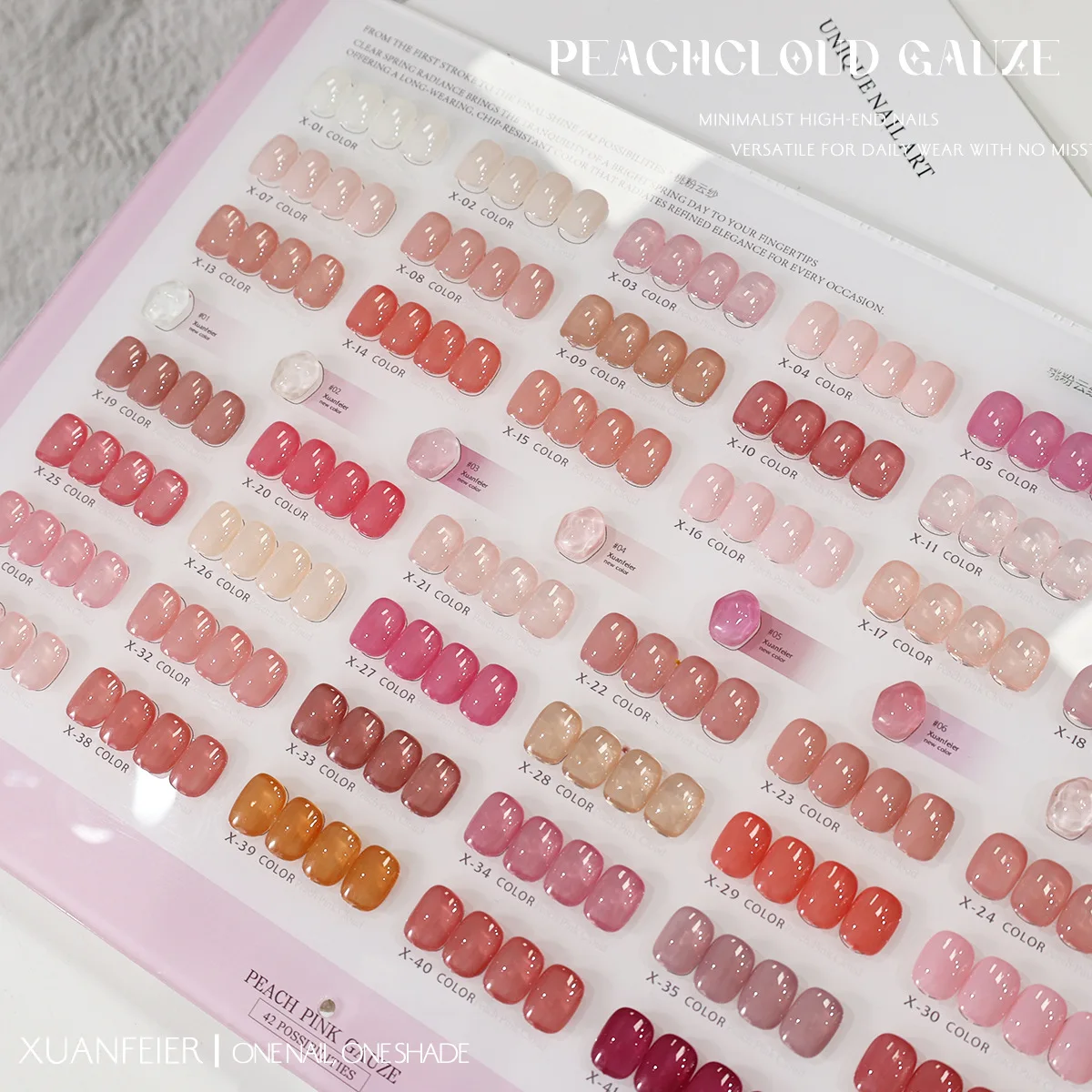 Nail Art Peach Pink Nude Gel Nail Polish Collection 42PCS/Set Ice Jelly Tones Soak Off UV LED Nail Art Supplies for Home Salon