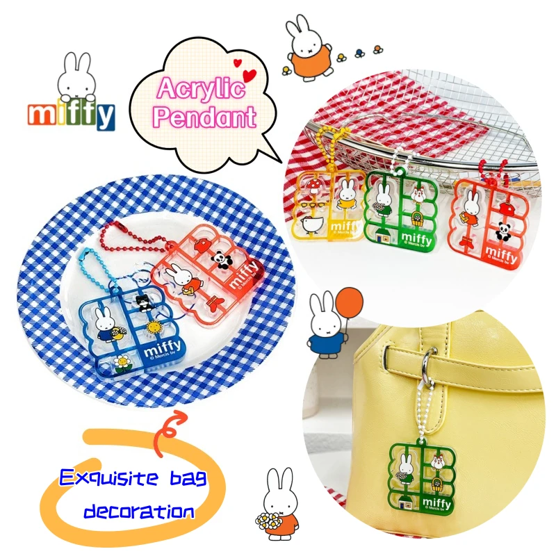 

Miffy Rabbit Acrylic Keychain Pendant High Color Value Cartoon Cute ins Style Couple Bag Exquisite Decorative Gift Wholesale