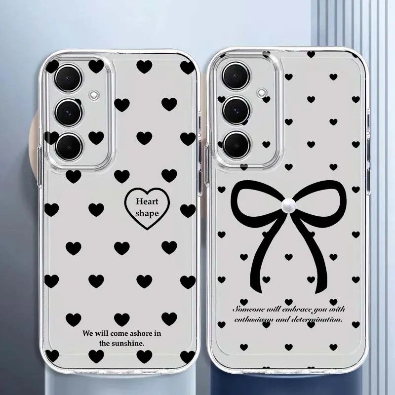Love Pattern Phone Case For Samsung Galaxy A73 A72 A71 A55 A54 A53 A52 A51 A33 A25 A22 A15 A14 A05 TPU Transparent