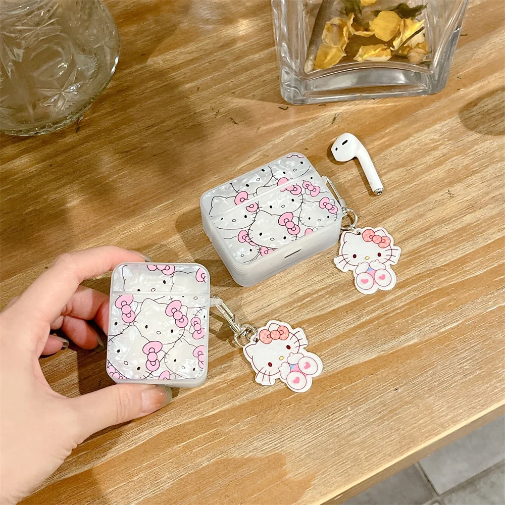 Earphone Case for AirPods Pro 2rd Cute Cartoon Anime Role Kawaii Hello Kitty Headphone Case for AirPods 1 2 3 Protect Cover