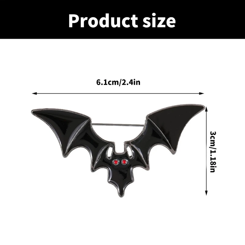 Elegant Sophisticated Bat Wing Pin Vibranting Color Accesory Portable for Children and Trendy Adults Stylish Outfits image 6