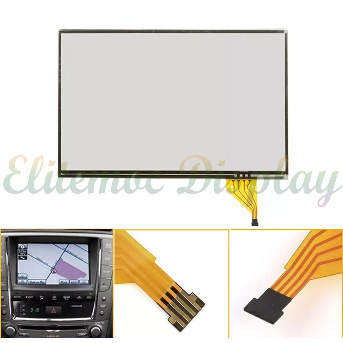 

For Lexus RX300 RX330 RX350 RX400h 2004-2009 Navigation Screen Digitizer 4-pin Repair Parts Replacement LTA070B511F LTA070B510F