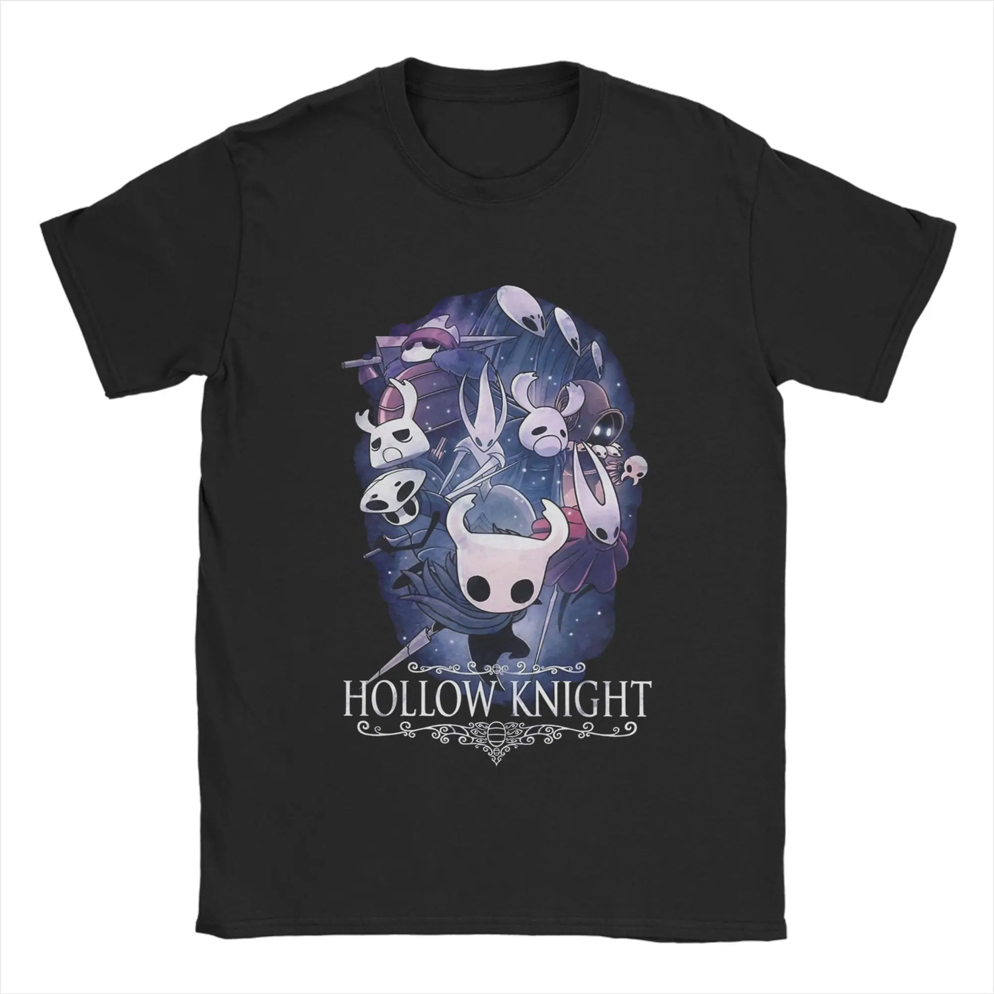 Camiseta de jogo de cavaleiro oco para homens mulheres algodão engraçado camiseta o pescoço anime camisetas de manga curta roupas plus size