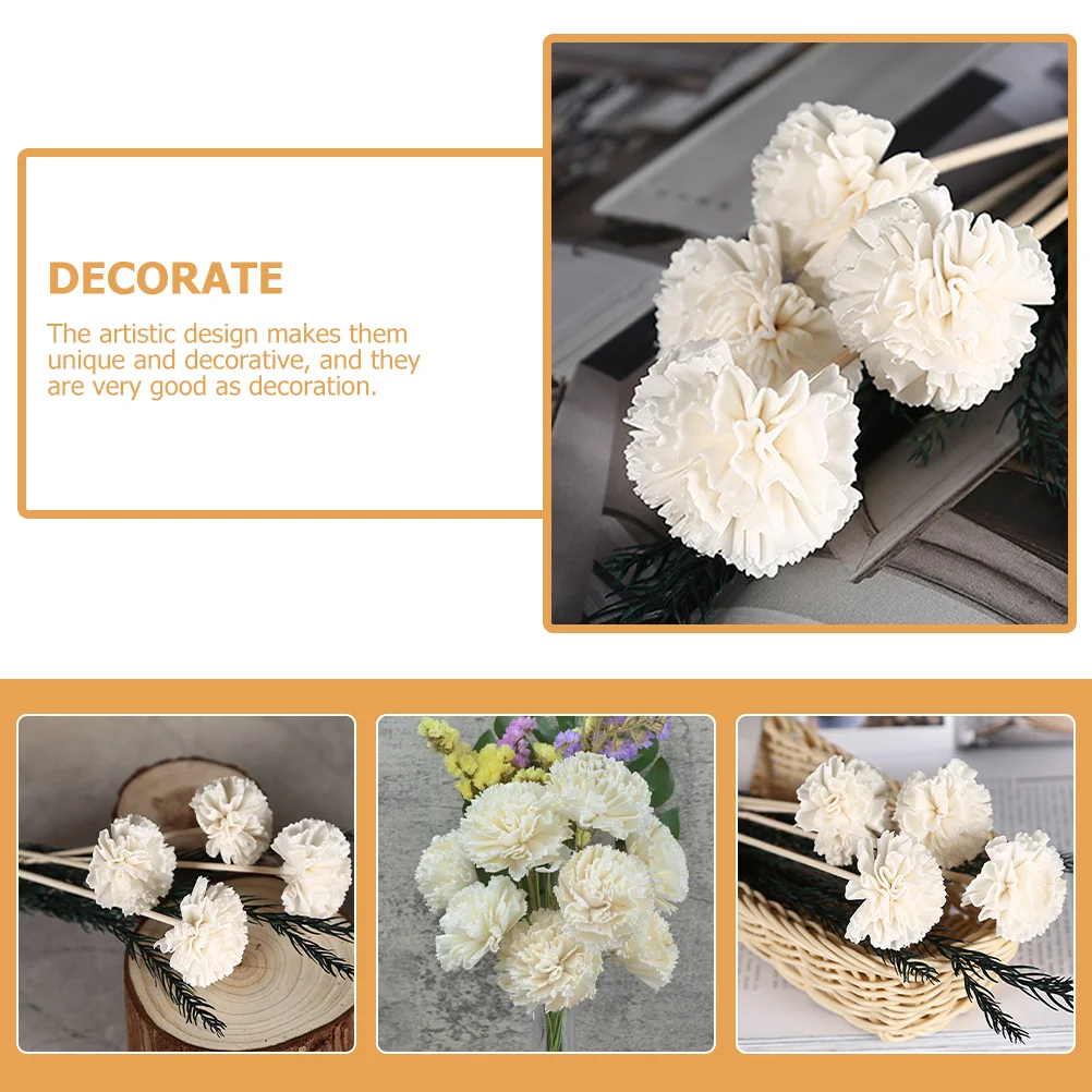 6 Pcs Aromatherapy Flowers Essential Oil Diffuse Sticks Diffuser Reeds Fragrance Rattan