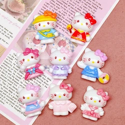10 Pcs New Lovely Cartoon Bow Animal Kittens Princess Series Resin Scrapbook Diy Jewellery Hairpin Accessories Decorate A35
