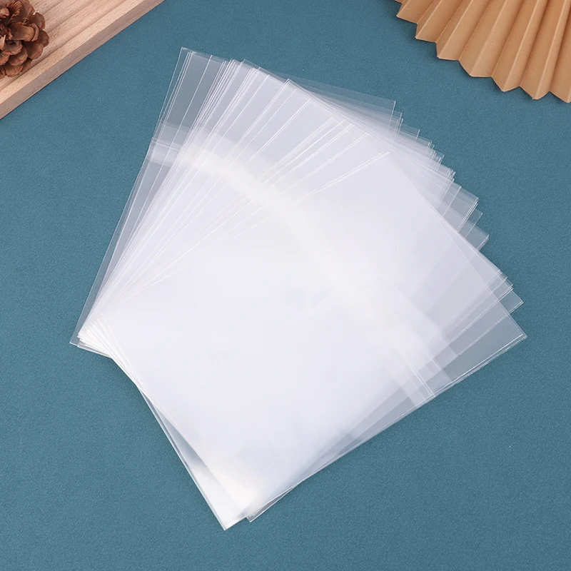 100/50Pcs Transparent Resealable CD Bags Plastic Outer Sleeves For CD Tape Vinyl Record Discs Protect Sleeves