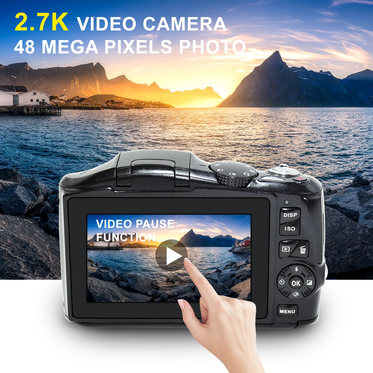 2.7k 48 million micro single digital camera 3.0 inch high definition screen with flash camera and video recorder