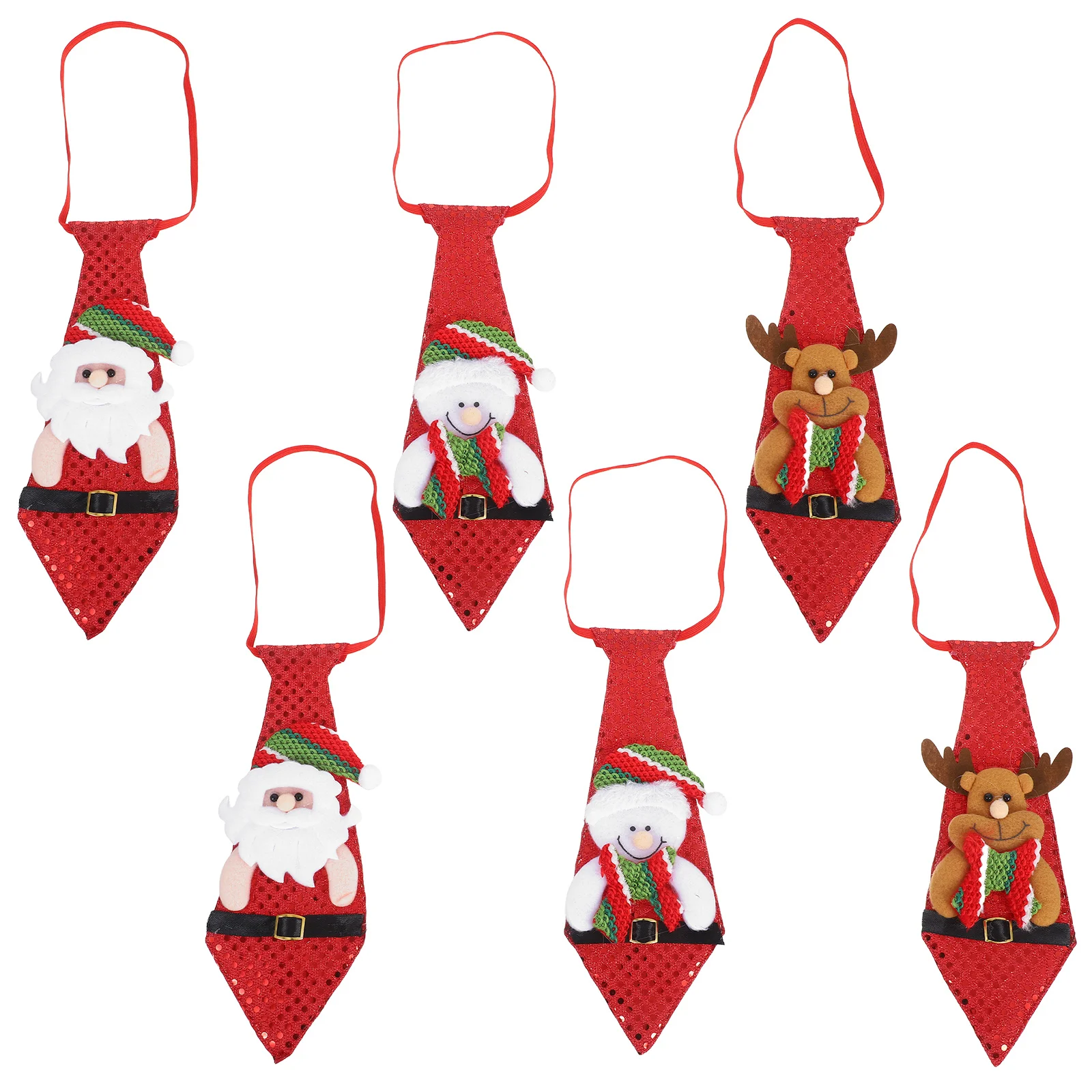 เนคไทแฟนซี 6 ชิ้น สำหรับงานเทศกาล งานปาร์ตี้ ผ้าเนคไทตกแต่ง สนุกสนาน