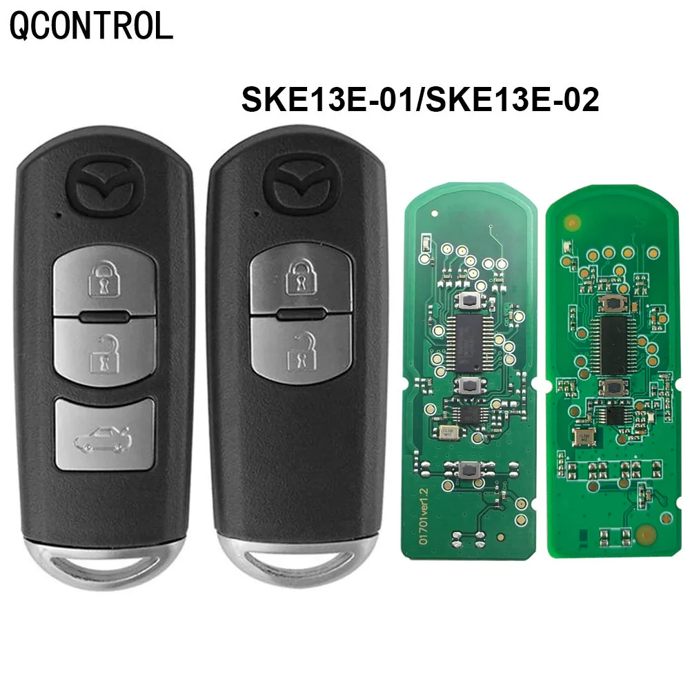 QCONTROL 3 Buttons Smart Key Suit for MAZDA CX-5 CX-3 Axela Atenza Model SKE13E-01 or SKE13E-02 Car Remote Control  ID49 chip