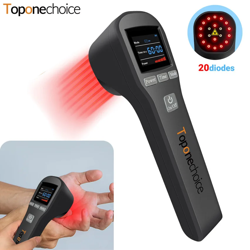 

Toponechoice Cold Laser Treatment Humans Pets Pain 650nm+808nm Red Light Therapy 20 Diodes Low Level Laser Therapy Arthritis