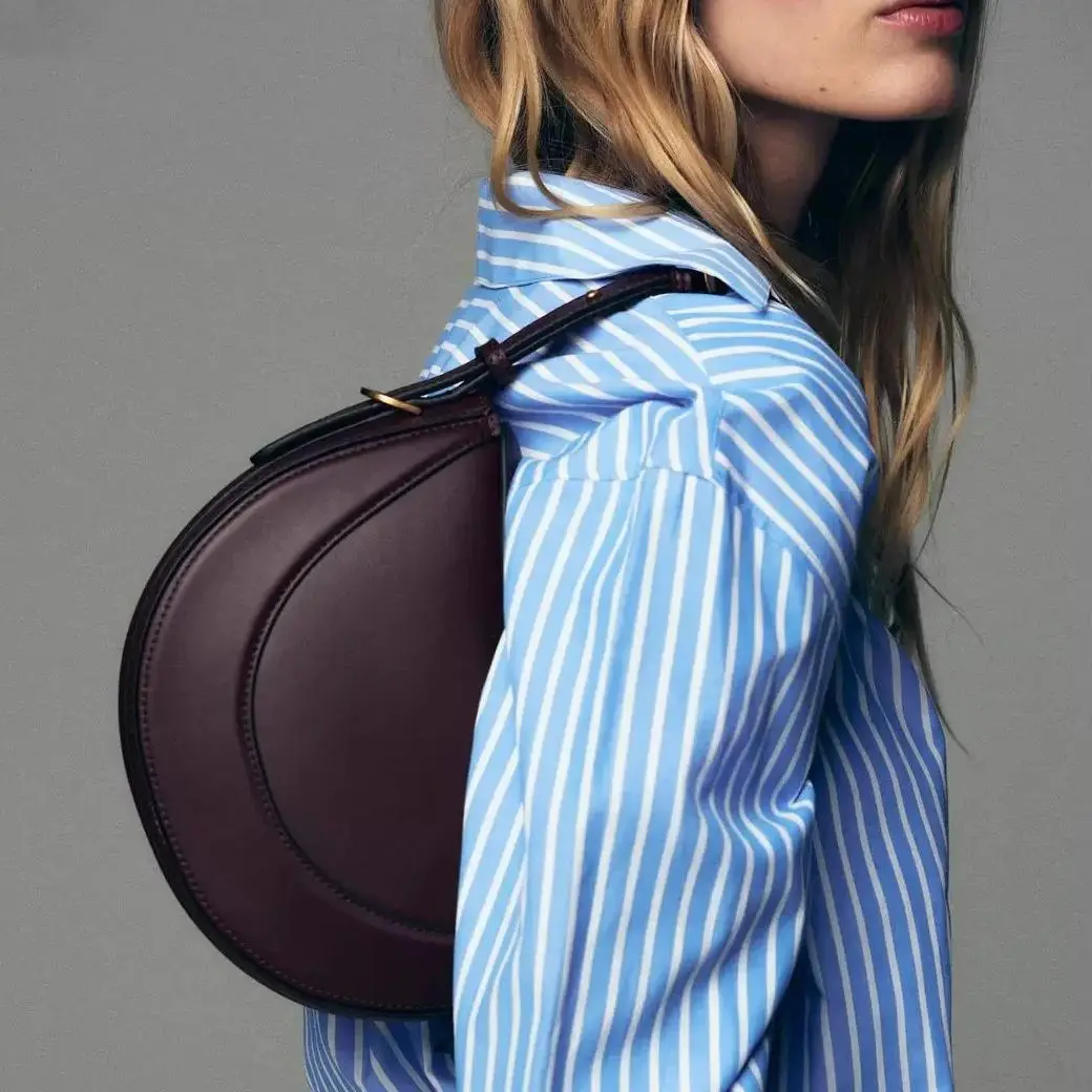 

Women CrossBody Bag Luxury Designer Smooth Leather Hobo Bag New Style Shoulder Bag with Wide Strap Underarm handbag