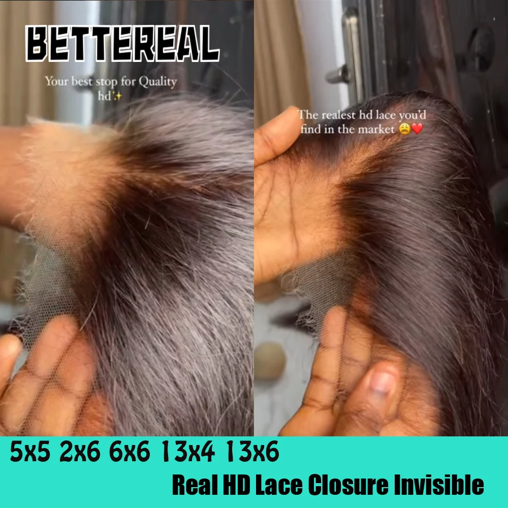 Прямая и объемная волна Real 13x4 13x6 HD Lace Frontal Только 2x6 5x5 6x6 Lace Closure Melt Skin Real HD Lace Frontal 100% человеческие волосы