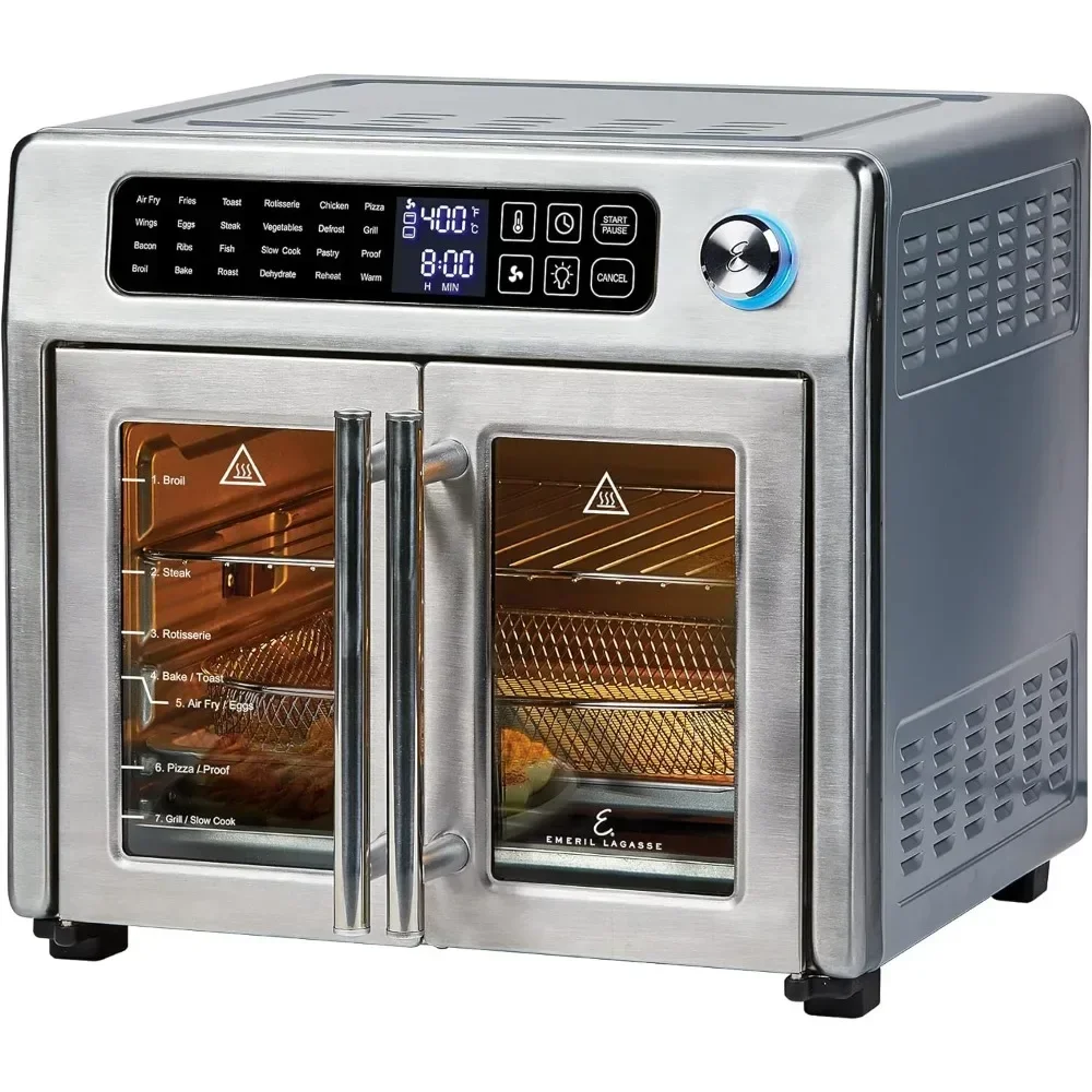 26 QT Extra Large Air Fryer, Convection Toaster Oven with French Doors, Stainless Steel