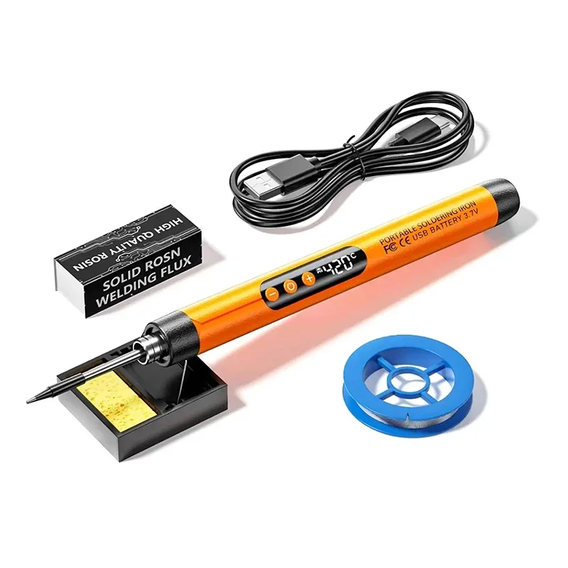 

Cordless Digital Soldering Iron with LCD Display 260-420℃ Fast Heating USB-C Rechargeable Welding Pen Portable Solder Tool