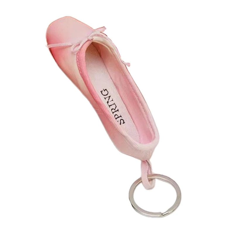 Blue/Pink/Orange/Rose Red Keyrings Mini Ballet Shoes Keychain Car Bags Keyrings for Ballet Enthusiasts D5QB