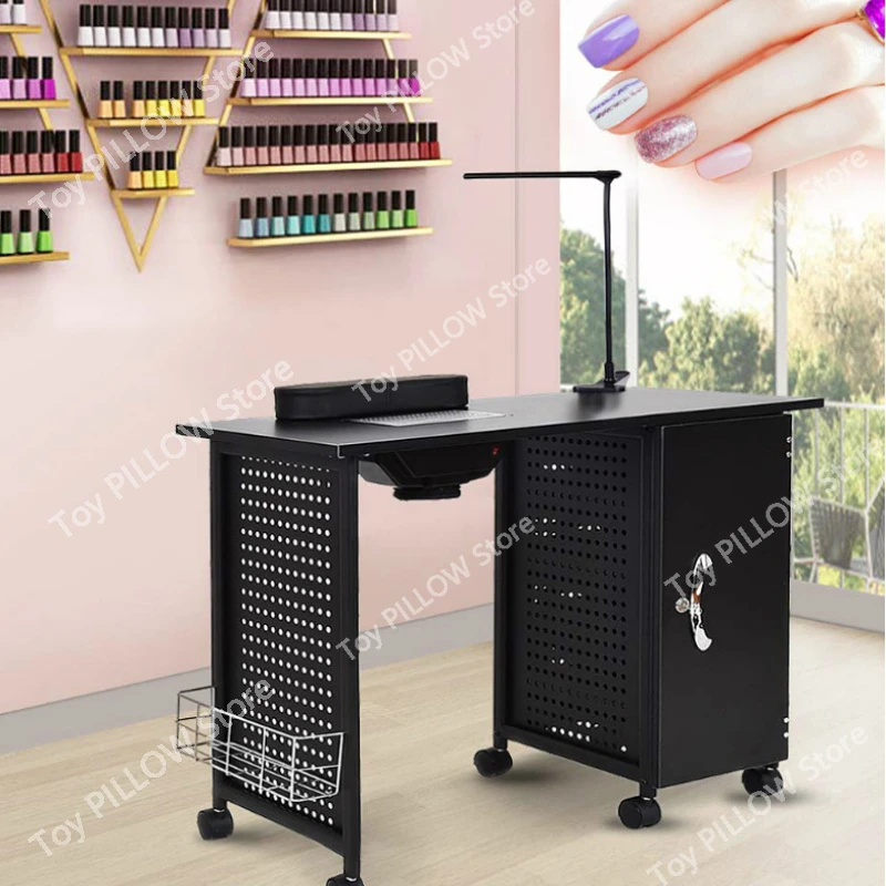 Multifunctional Simple Portable Manicure Table, Special Black Metal, Nail Desk, Exquisite Beauty,  Table Furniture